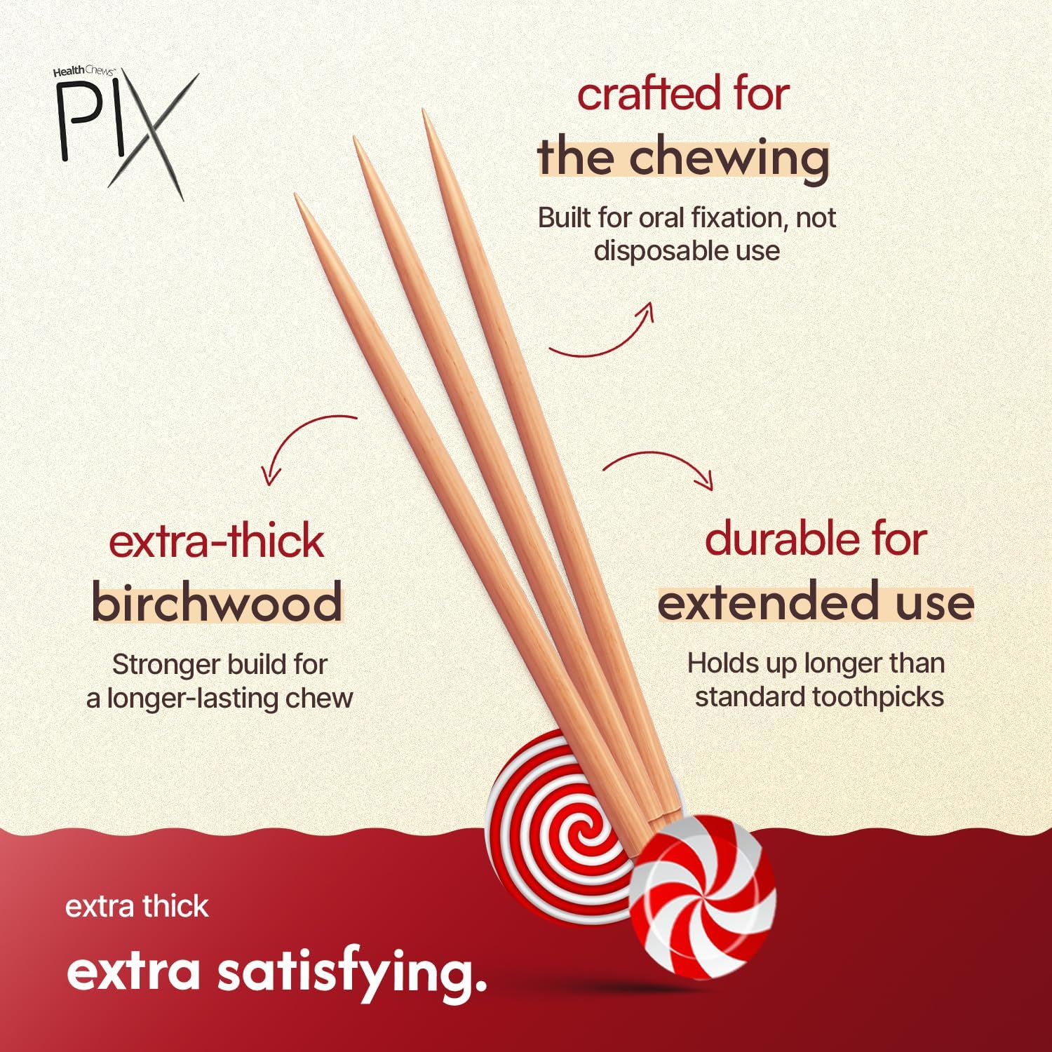 Chewable Flavored Toothpicks for Craving Support - Nicotine Free Mint & Cinnamon Picks