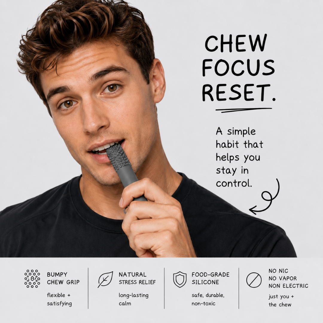 Sensory Fidget Stick Silicone Chewer, Portable Fresh for Habit Replacement, Oral Fixation Wellness Tool, Travel Friendly – Cool Mint