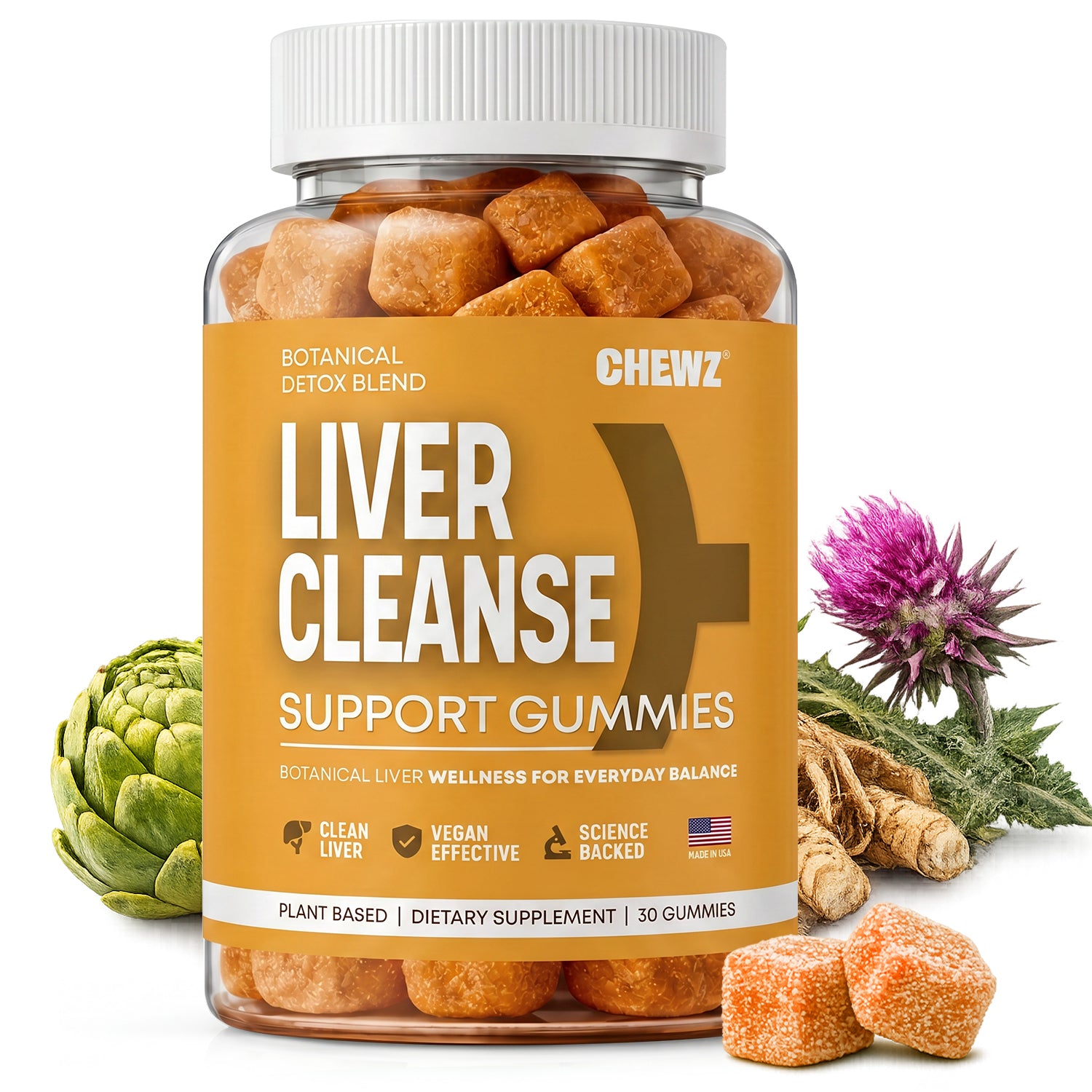 Liver Wellness & Daily Support Gummies — Milk Thistle, Dandelion Root | CHEWZ