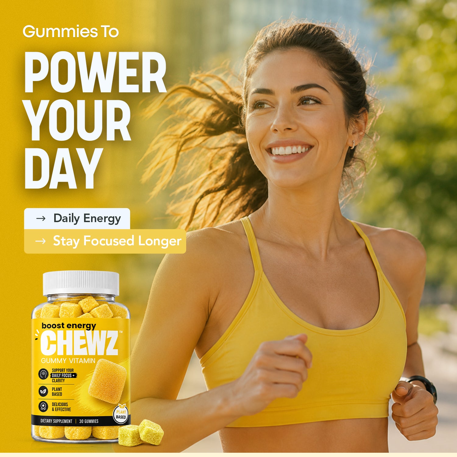 Daily Focus & Energy Gummies — American Ginseng, Vitamin B12 | CHEWZ
