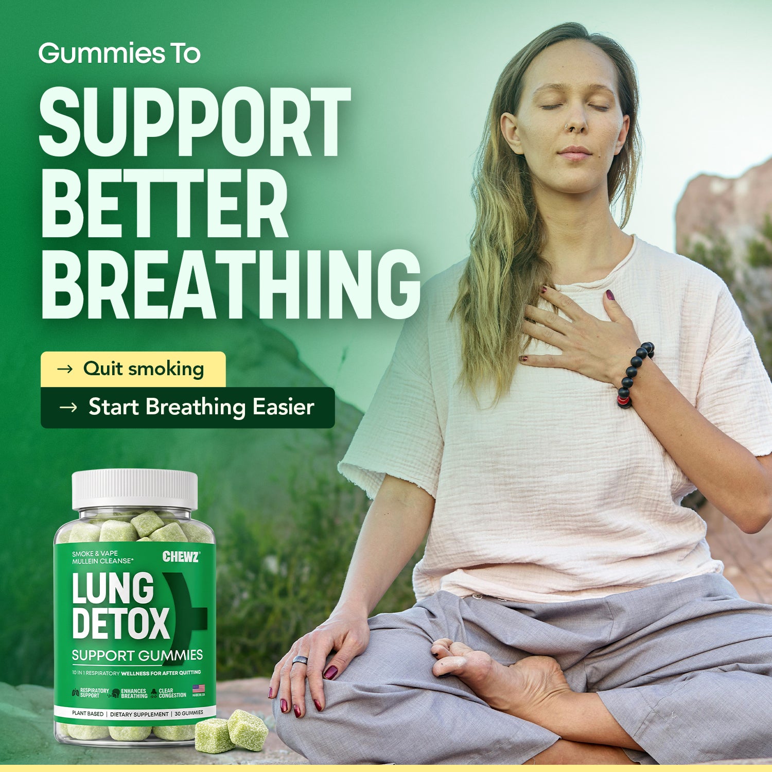 Respiratory & Breathing Wellness Gummies — L-Theanine 110mg | CHEWZ