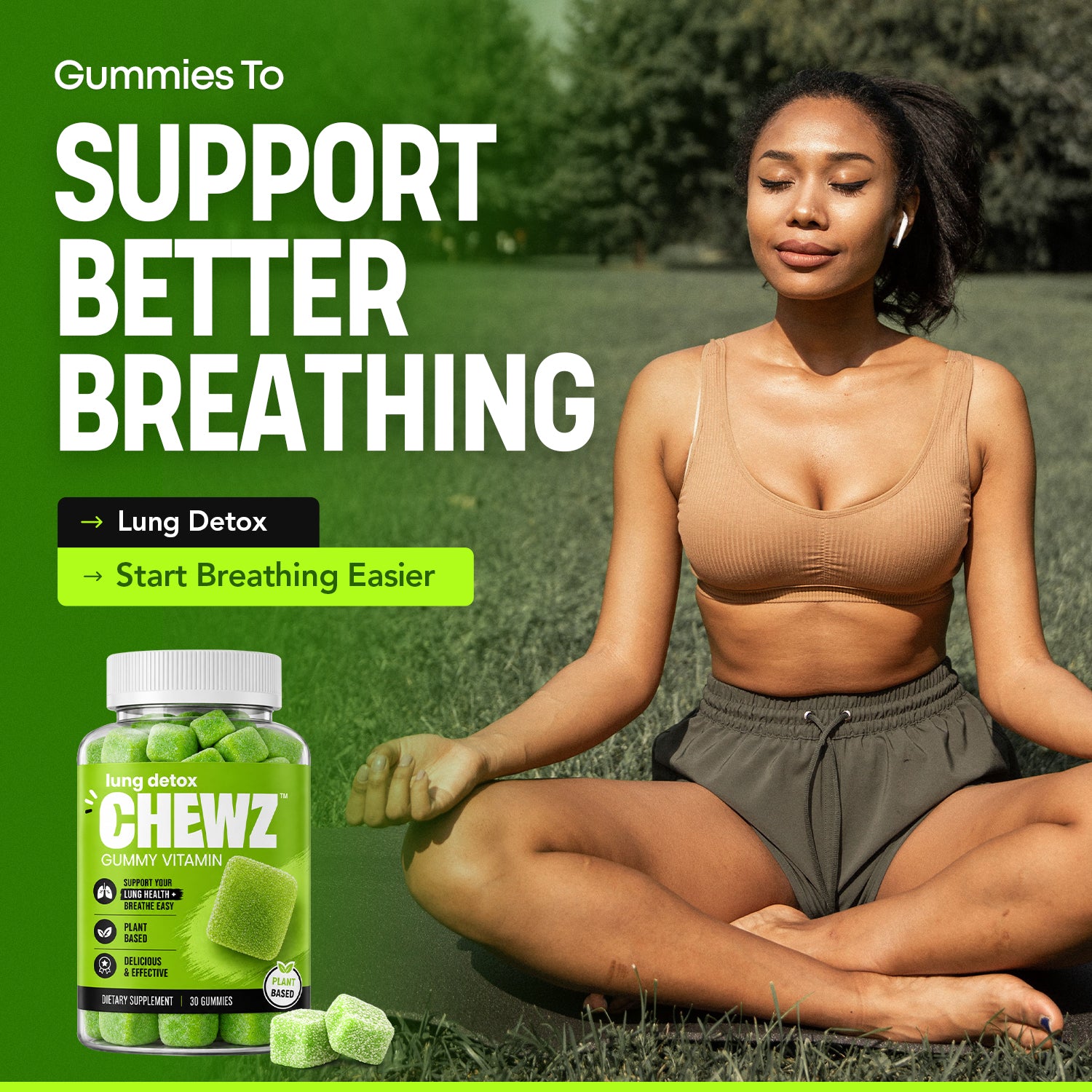 Respiratory & Breathing Wellness Gummies — L-Theanine 110mg | CHEWZ
