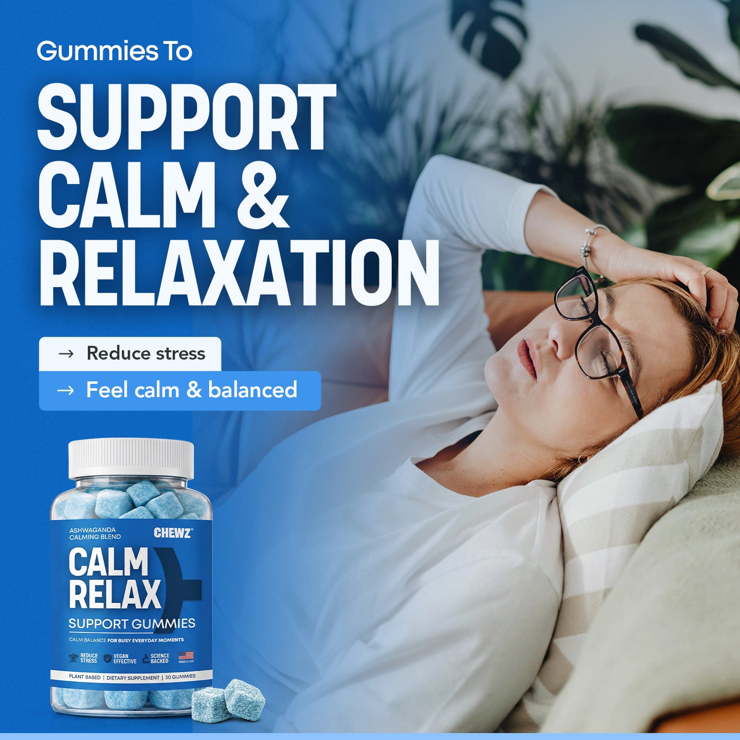 Calm & Stress Support Gummies — Ashwagandha, Magnesium | CHEWZ