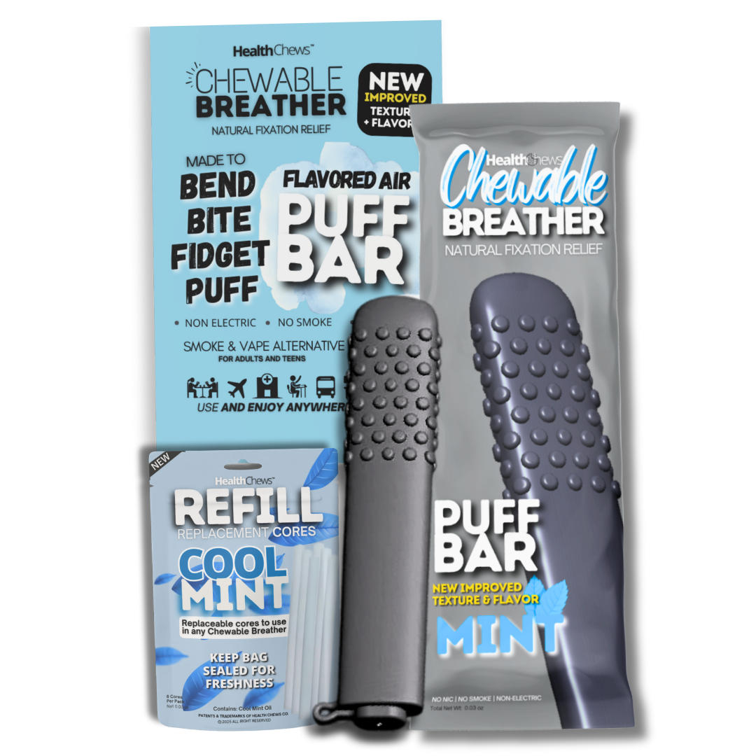 NEW Smokeless Inhaler PuffBar, Flexible Breather for Craving Relief – Quit Vaping & Smoking Naturally with Essential Oils With Refills