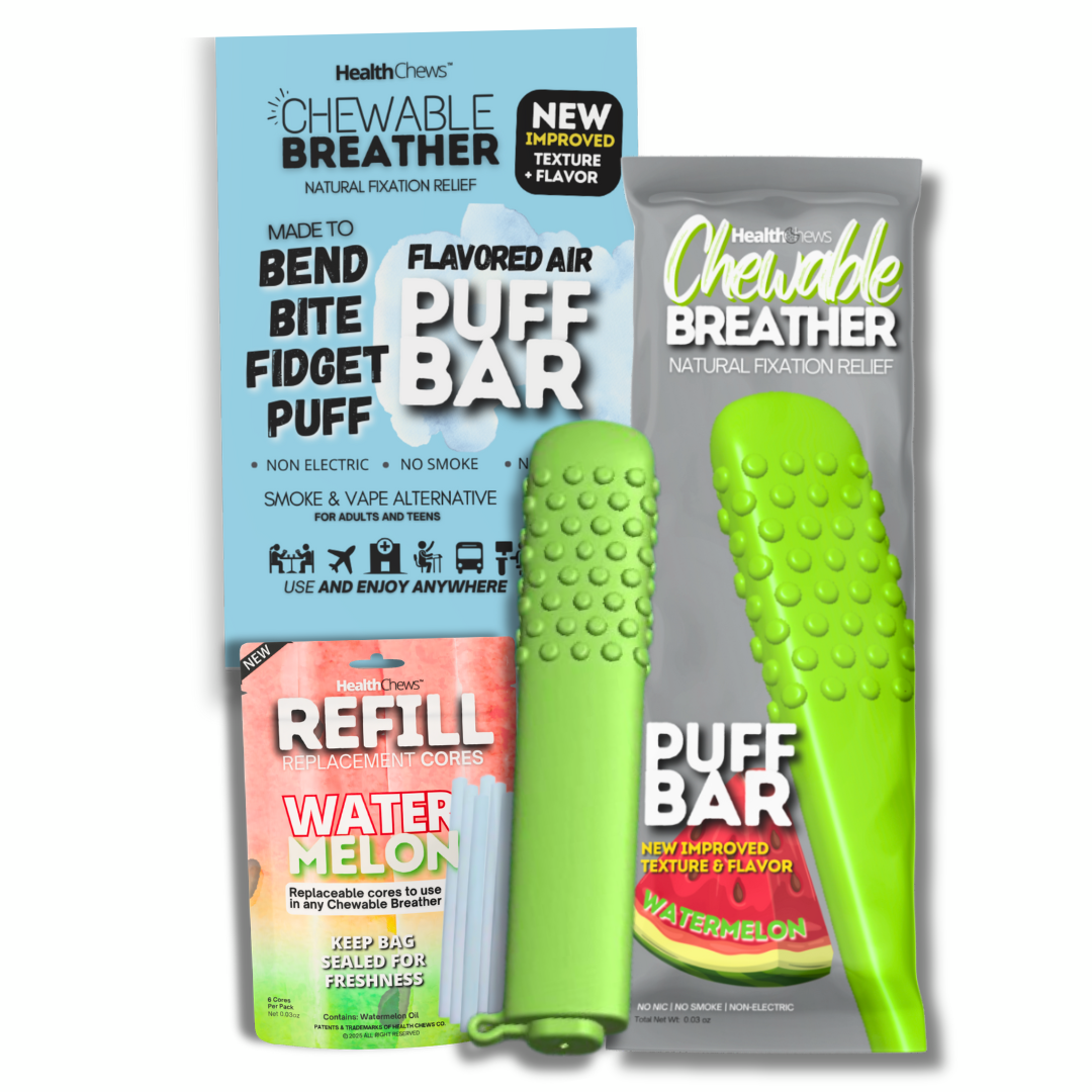 NEW Smokeless Inhaler PuffBar, Flexible Breather for Craving Relief – Quit Vaping & Smoking Naturally with Essential Oils With Refills