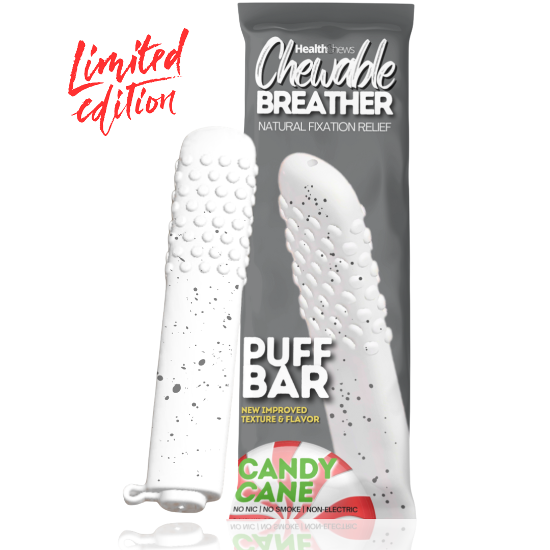 Limited Edition Minty Cane Aroma PuffBar Hand Fidget Relief to Help Quit Vaping and Quit Smoking Naturally with Essential Oil