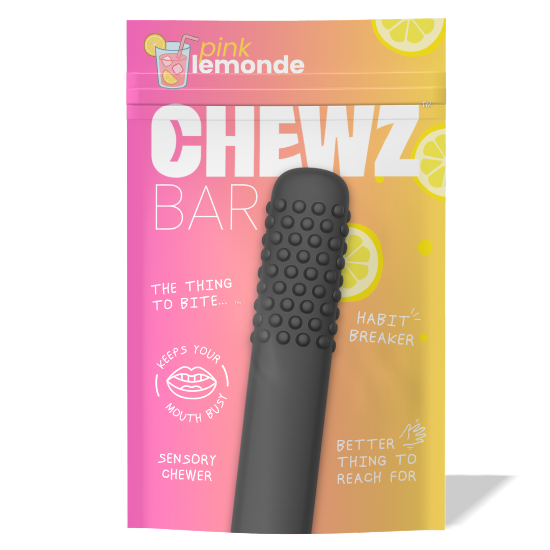 Sensory Fidget Stick Silicone Chewer, Portable Fresh for Habit Replacement, Oral Fixation Wellness Tool, Travel Friendly – Pink Lemonade