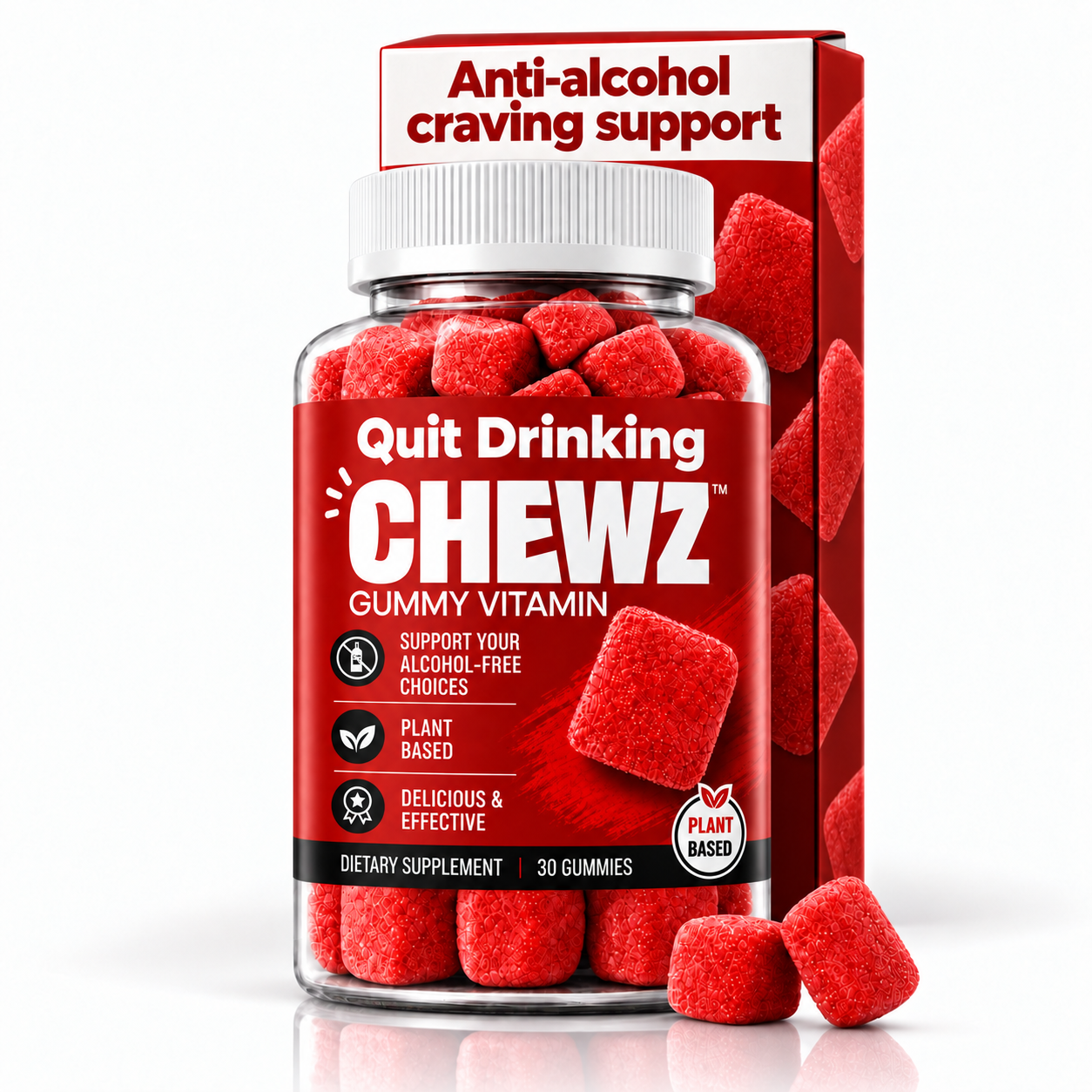 Quit Drinking Alcohol Support Gummies - Natural Craving Control & Liver Detox Supplement