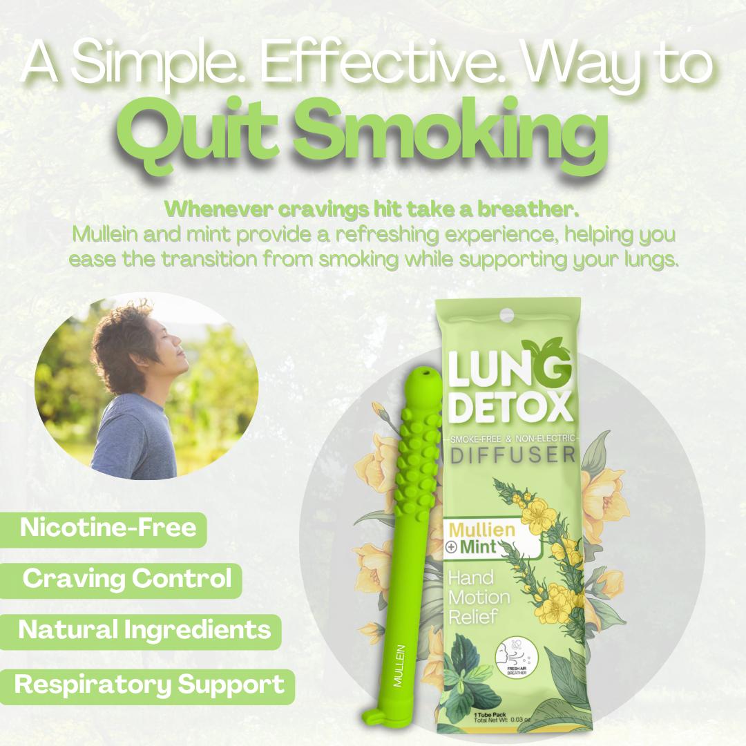 NEW Mullein Lung Detox Chewer with Essential Oils for After Quitting Help to Detox and Reduce Cravings Naturally Oil Breath Stick for Smoking